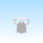ImageToStl.com_Ring Pear 3ct with side stone 1.5mm EU 54