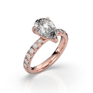 טבעת אירוסין קלאסית 2.5 קראט עם 12 אבנים צדדיות