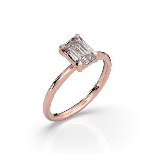 טבעת אירוסין אמרלד סוליטר קלאסית 1.5 קראט